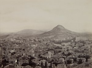 View of Athens from the Acropolis with Lycabettus Hill in the Background